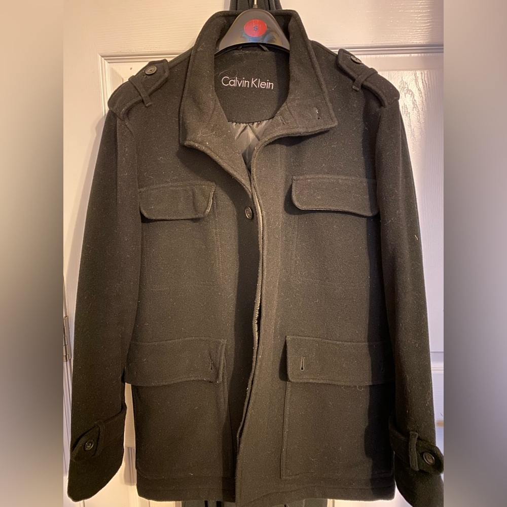 VINTAGE Calvin Klein Half Trench Coat. 90s